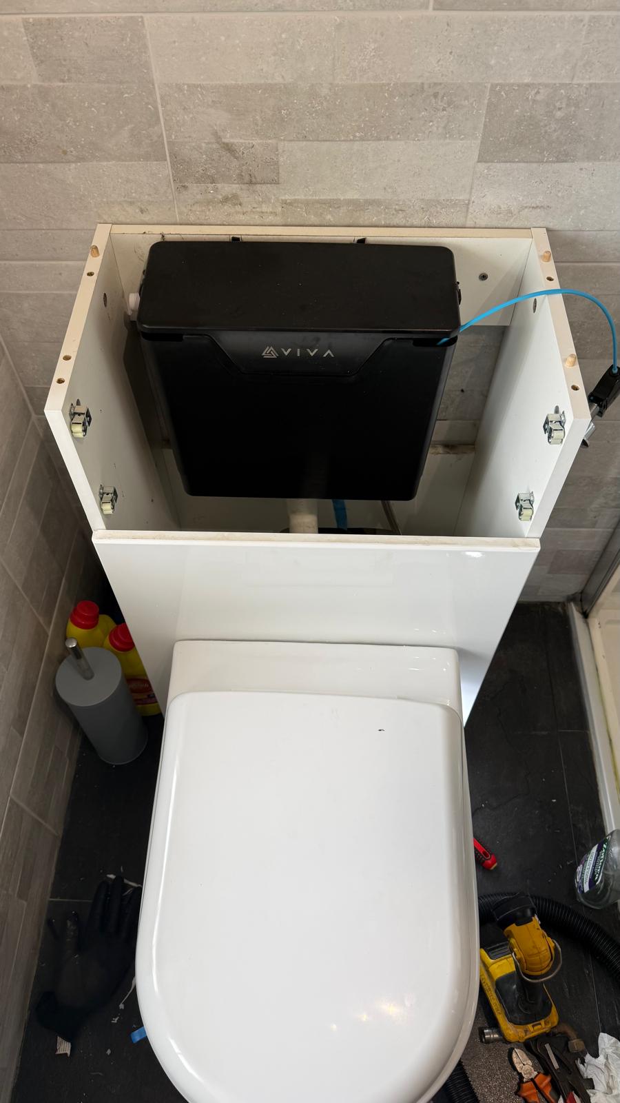 Completed toilet cistern installation on Botany Road, Walsall